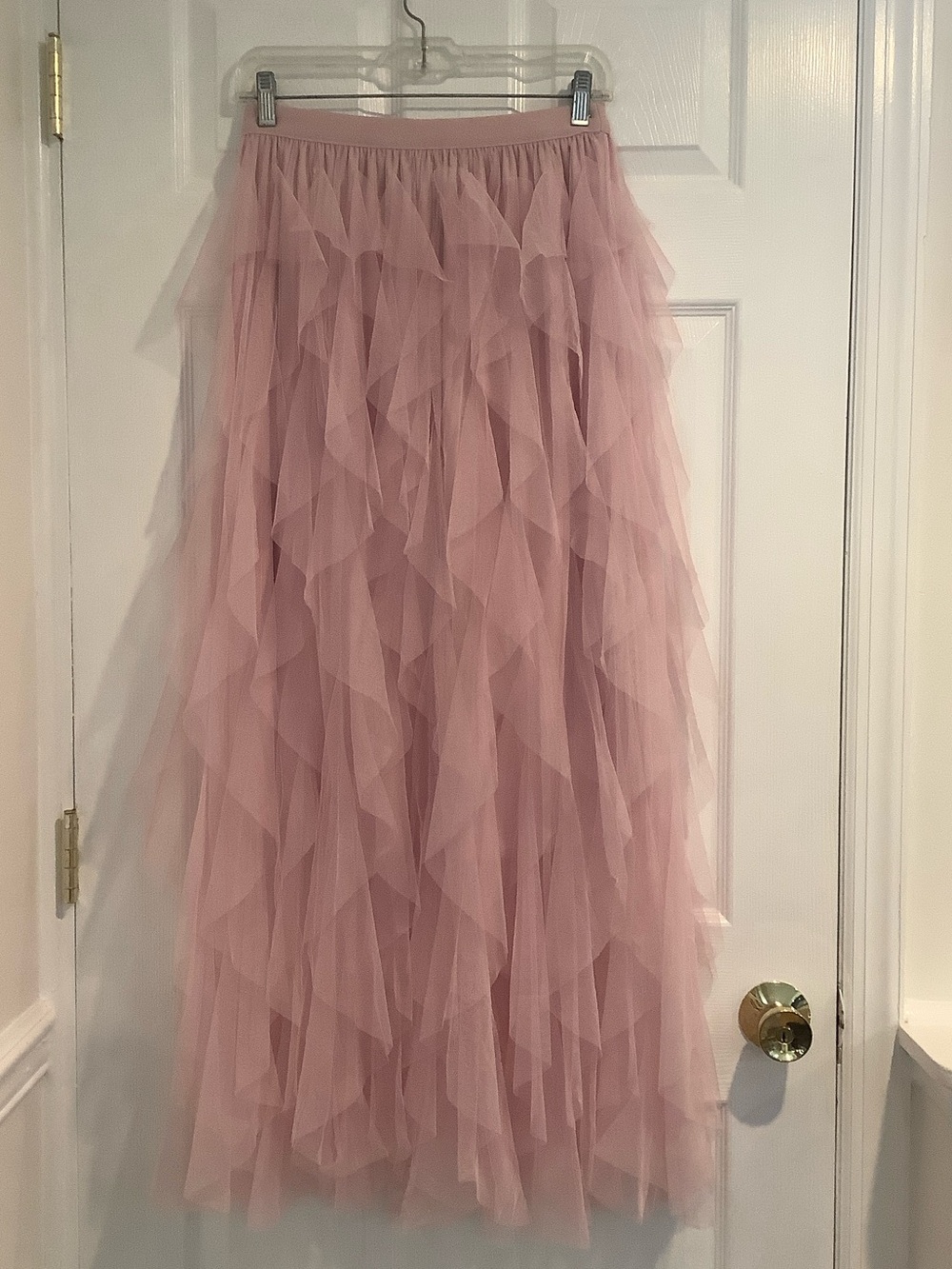 SOHO APPAREL Pink Tulle Ruffle Tier Frilly Balletcore Ethereal Romantic Skirt L